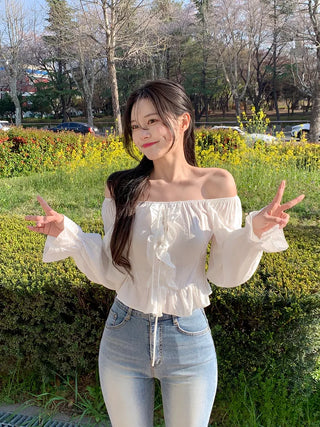 [2-way] Frill Off-Shoulder Blouse
