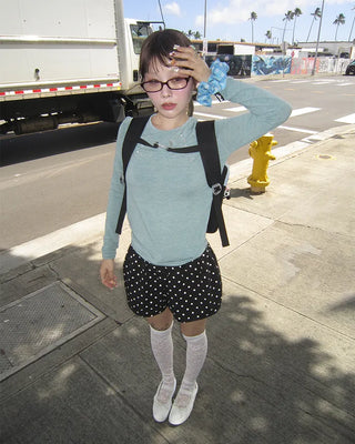 Polka Dot Covered Button Shorts