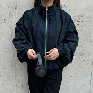 (Unisex) 2-way String Check Blouson