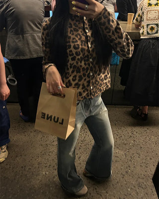 Leopard print semi-cropped cardigan