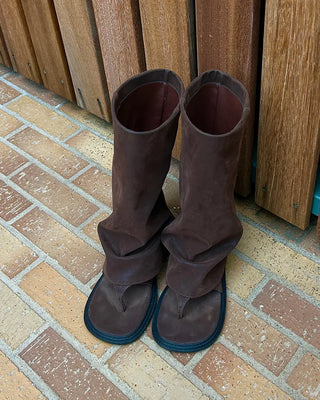 Leg warmer thong sandals