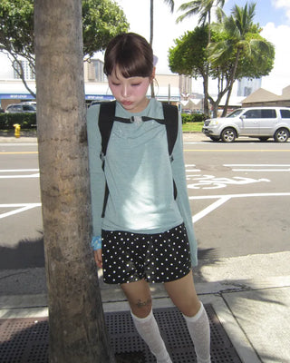 Polka Dot Covered Button Shorts