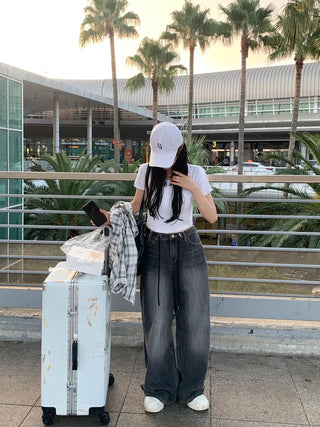 [2 colors] Oversized check shirt
