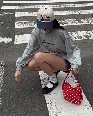 Polka dot shoulder bag