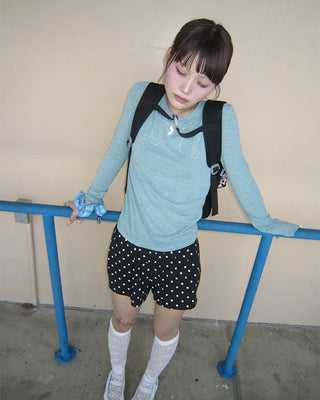 Polka Dot Covered Button Shorts