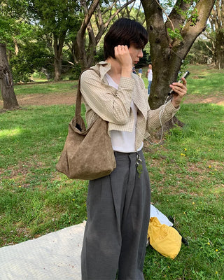 Checked cropped shirt