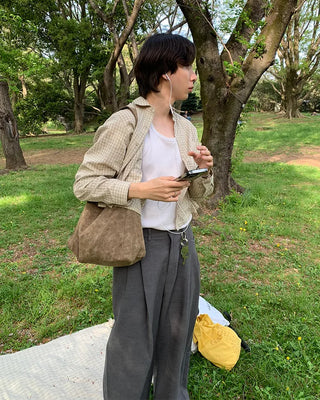 Checked cropped shirt