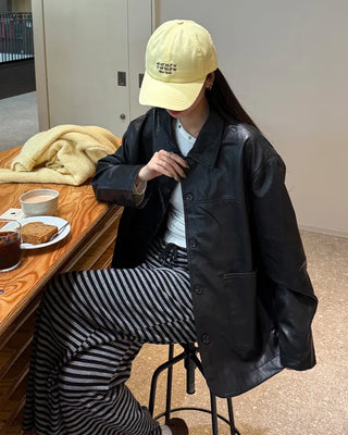Striped elastic waist easy pants