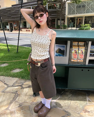 Bag Tag Wide Bermuda Cotton Pants
