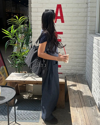 Double rivet line nylon bag