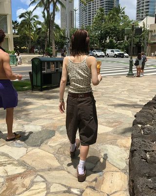 Bag Tag Wide Bermuda Cotton Pants