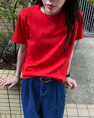 Color Basic Round Short Sleeve T-Shirt