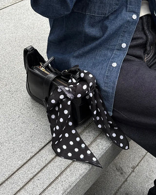 Simple polka dot cotton scarf