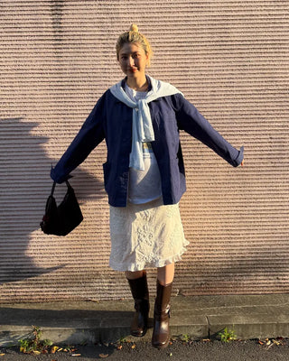 (Unisex) Simple Color Square Pocket Work Jacket