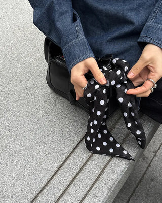 Simple polka dot cotton scarf