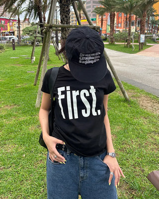 First Lettering Half T-Shirt