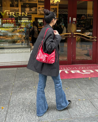 Unique Whisker Wash Flare Denim Pants