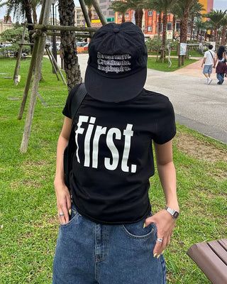 First Lettering Half T-Shirt