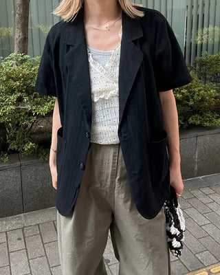 Linen Oversized Half Jacket