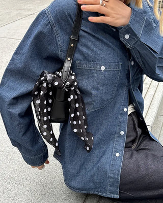 Simple polka dot cotton scarf