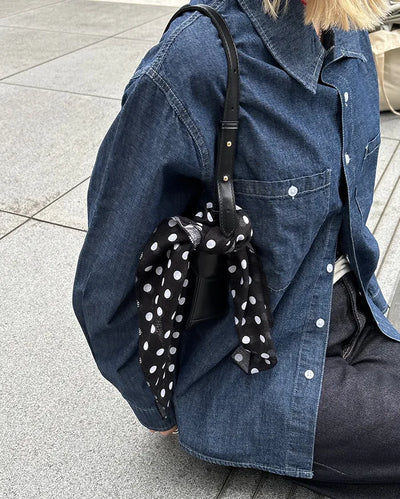 Simple polka dot cotton scarf