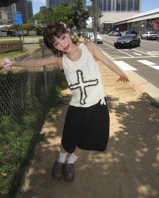 Bag Tag Wide Bermuda Cotton Pants