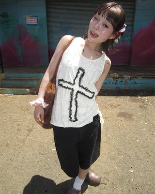 Bag Tag Wide Bermuda Cotton Pants