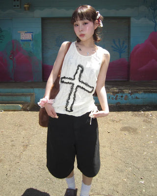 Bag Tag Wide Bermuda Cotton Pants