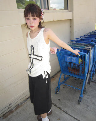 Bag Tag Wide Bermuda Cotton Pants