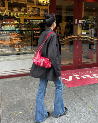 Unique Whisker Wash Flare Denim Pants