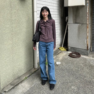 Eyelet color T-shirt