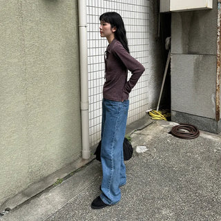 Eyelet color T-shirt