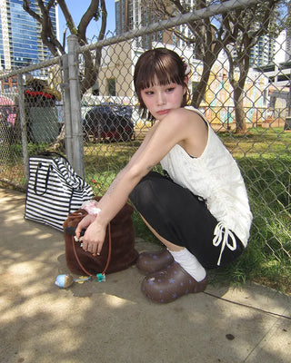 Bag Tag Wide Bermuda Cotton Pants