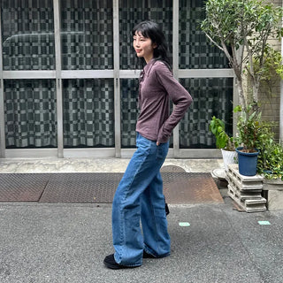 Eyelet color T-shirt