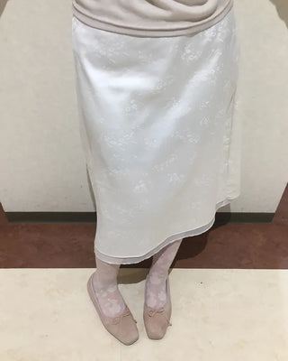 Flower Jacquard Layered Trapeze Skirt