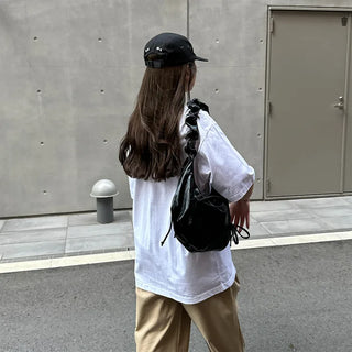 Ribbon Shirring Shoulder Bag