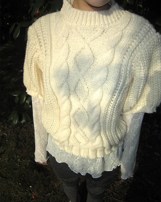 Butterfly Lace See-Through Cut and Sew Top