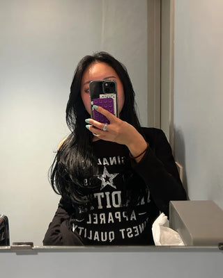 2-way neck lettering cut-off long cutsew