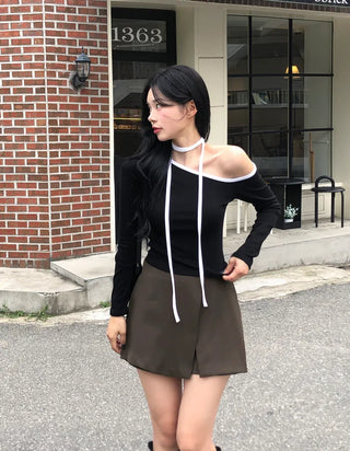 [set] Two-tone tie & T-shirt set