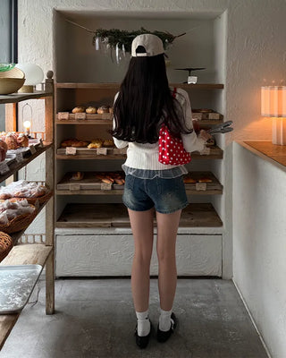 Polka dot shoulder bag