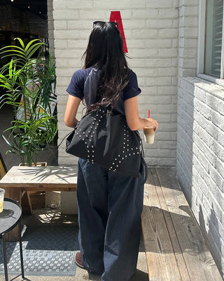 Double rivet line nylon bag
