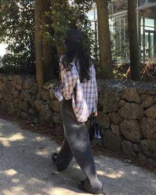 Vintage Wash Wide Denim Pants