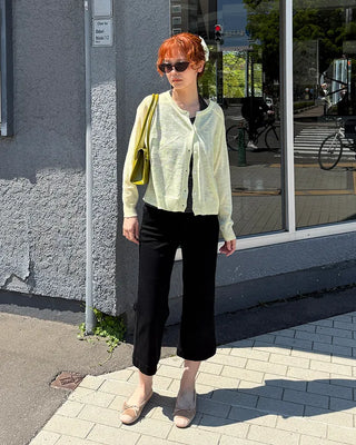 See-through button cardigan