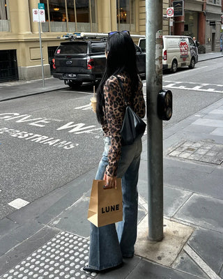 Unique outseam bootcut denim pants