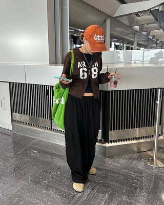 68 Patch Double Zip Cropped Hoodie