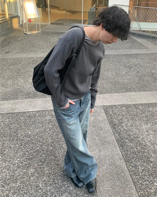 (Unisex) Vintage Wash Flare Denim Pants