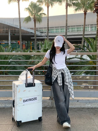[2 colors] Oversized check shirt