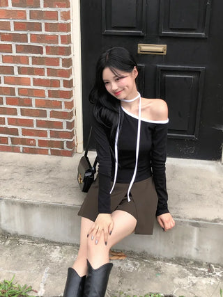 [set] Two-tone tie & T-shirt set