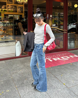 Bateau Neck Basic Long T-Shirt