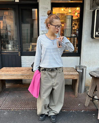 Flap hip pocket balloon cotton pants